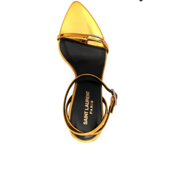 Saint Laurent Metallic Gold Heels - Picture 1 of 16